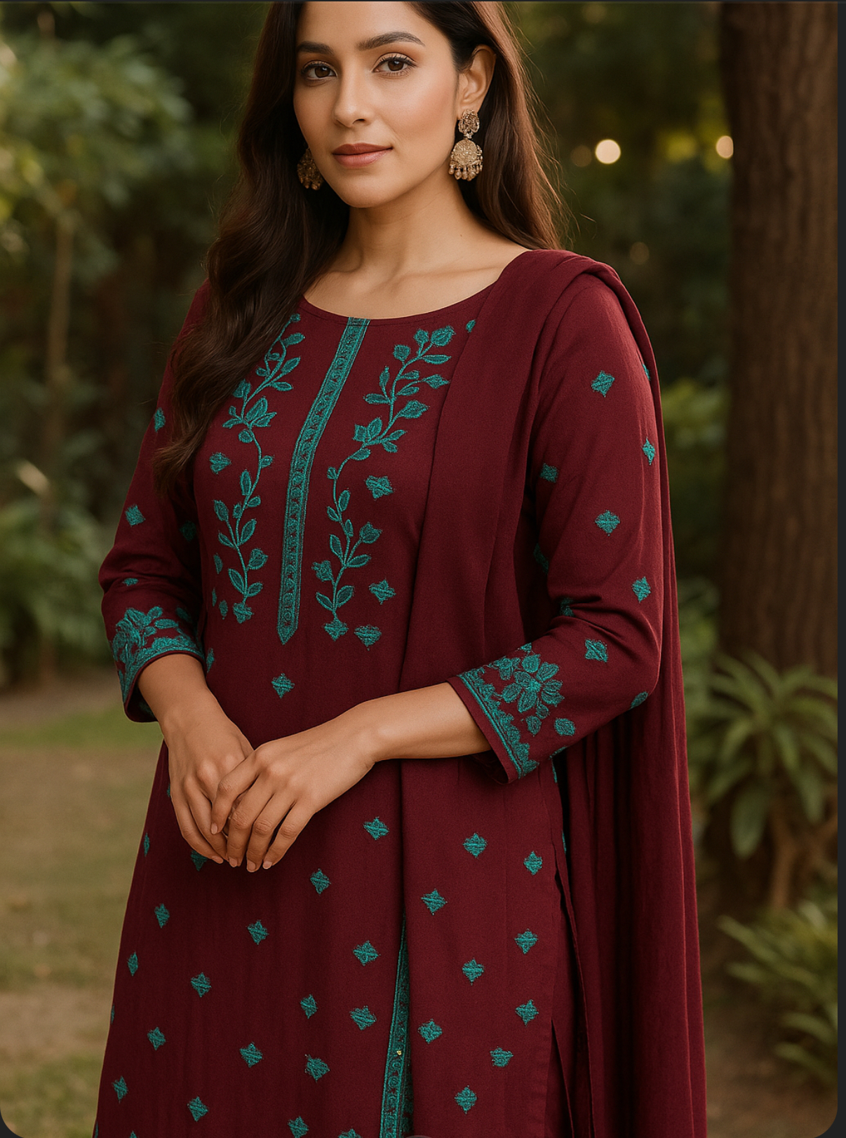 2pc Khaddar Embroidery