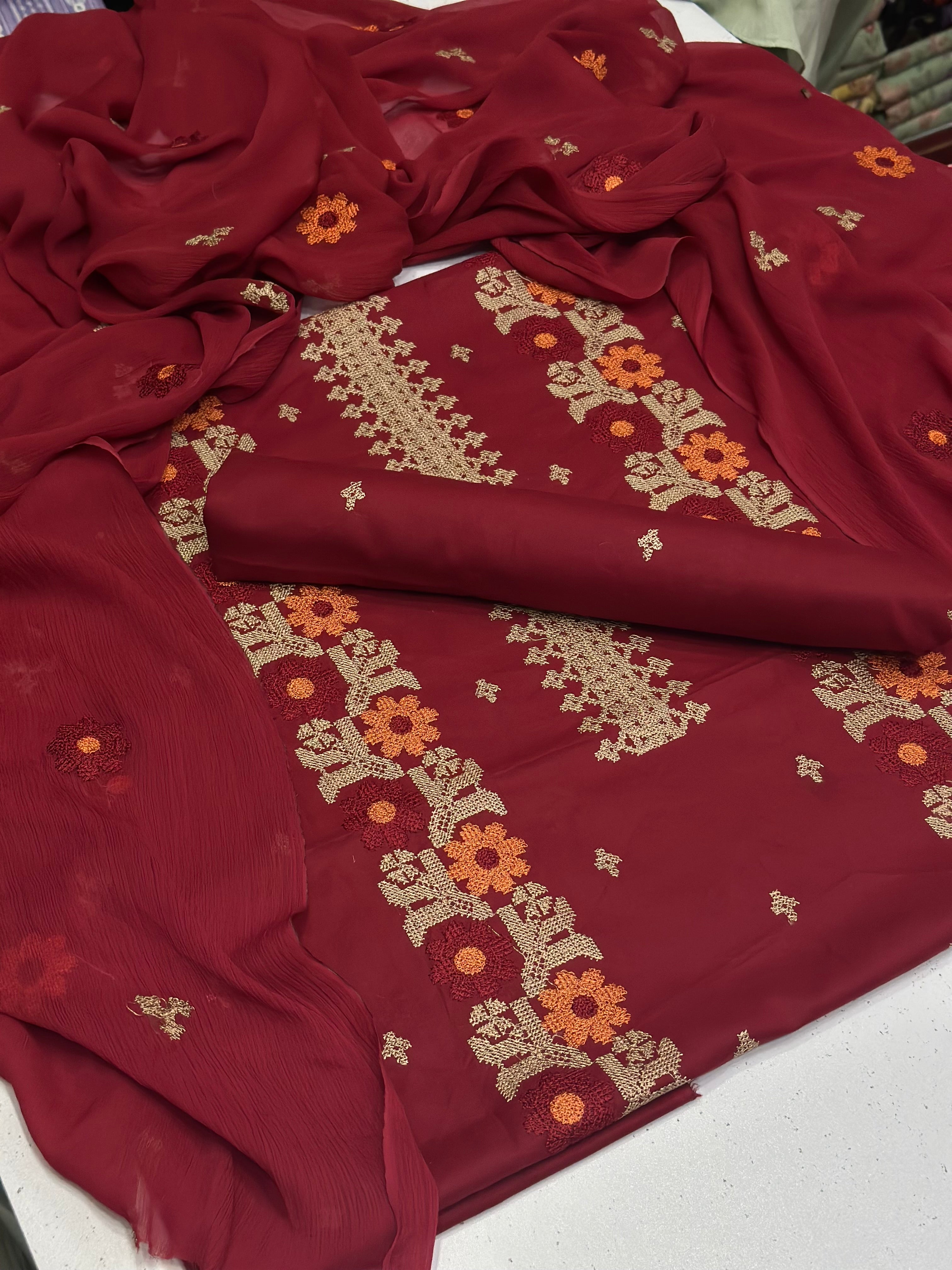 3pc lawn Embroidery