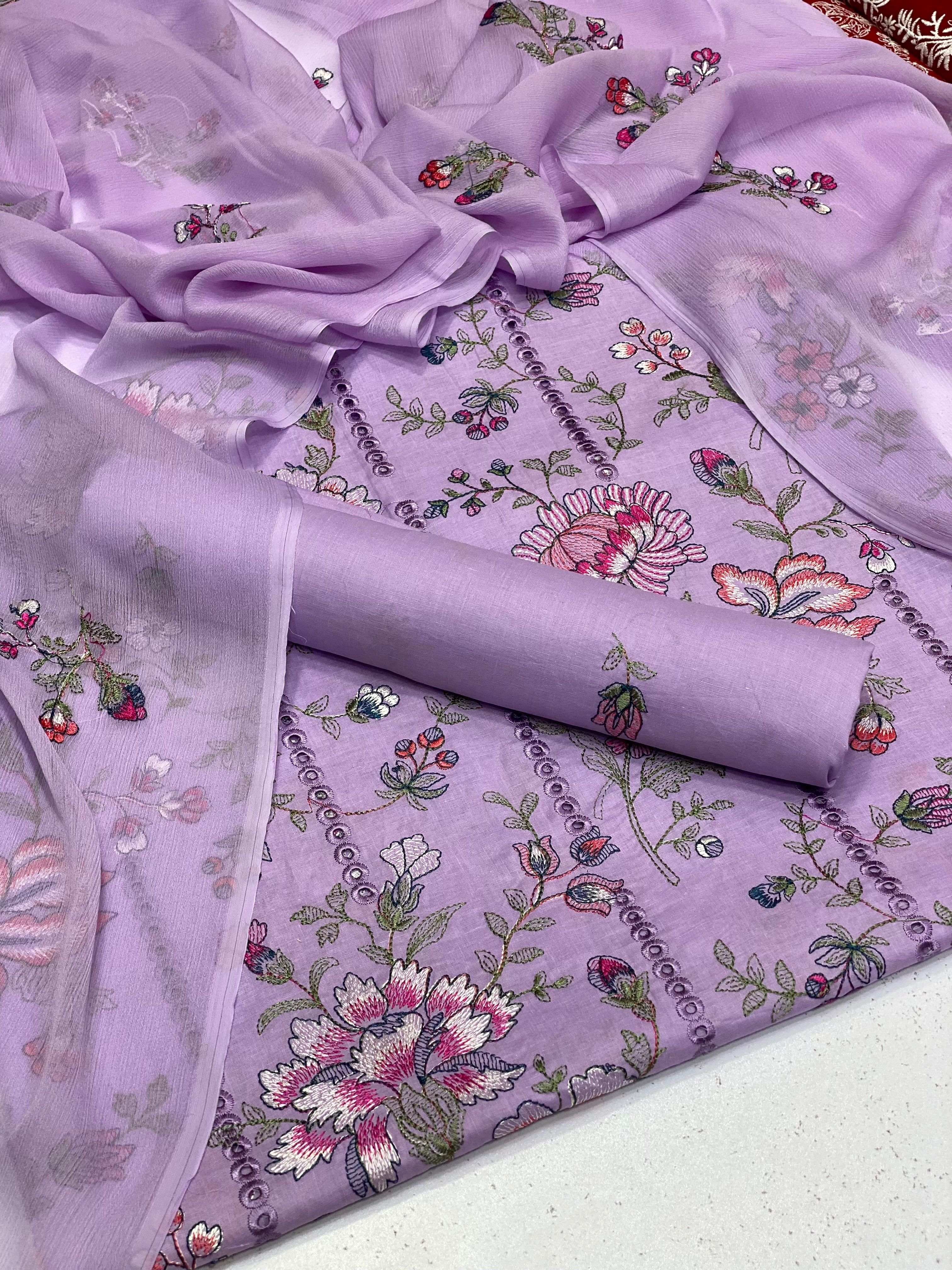 3pc lawn Embroidery