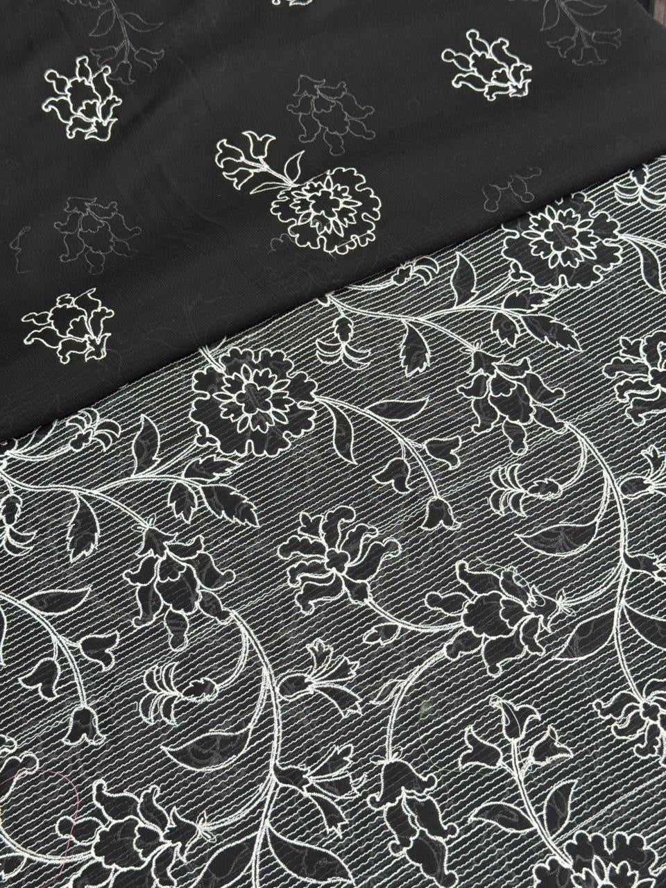 3pc swiss lawn Embroidery