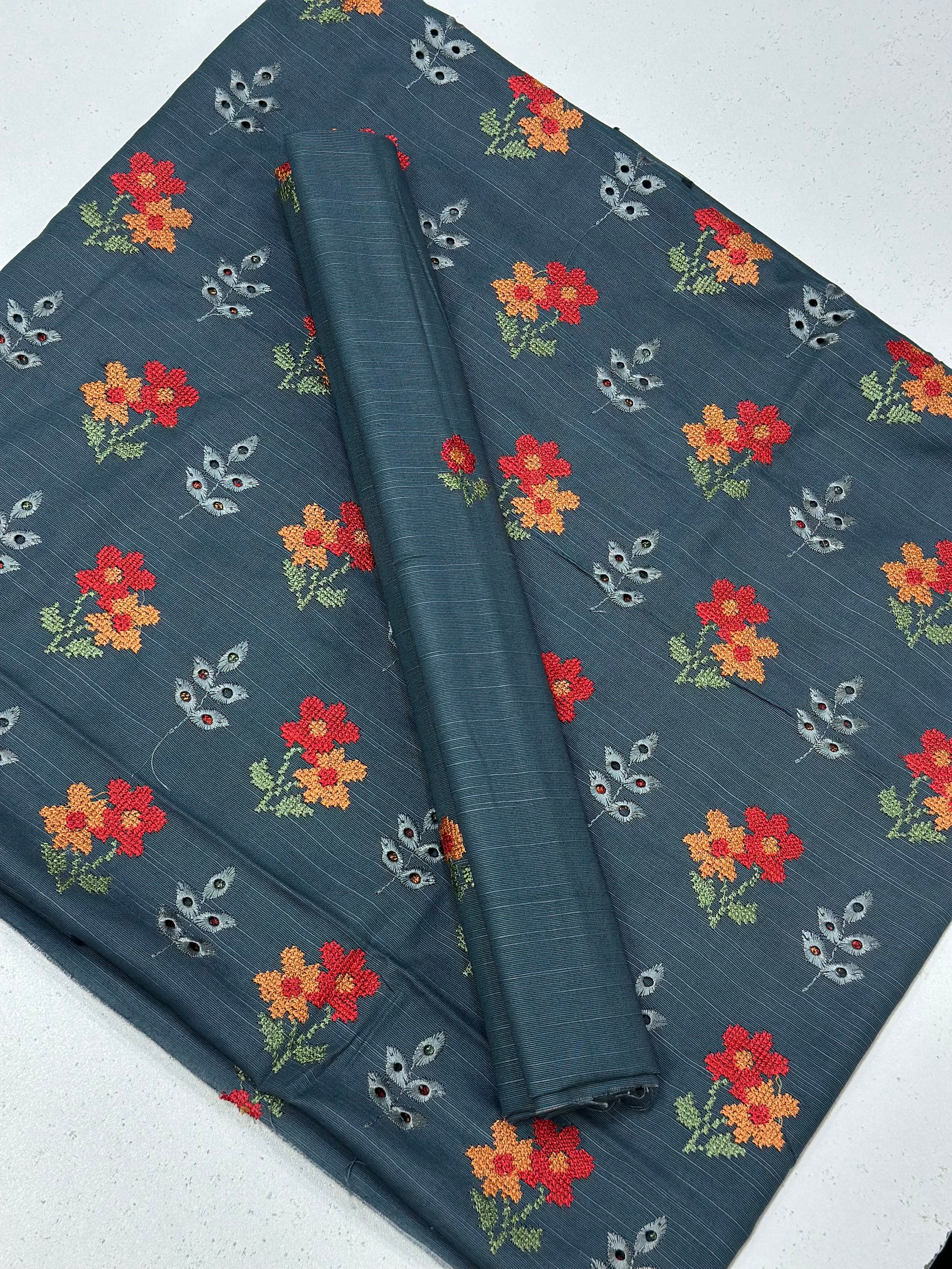 2pc Khaddar Embroidery