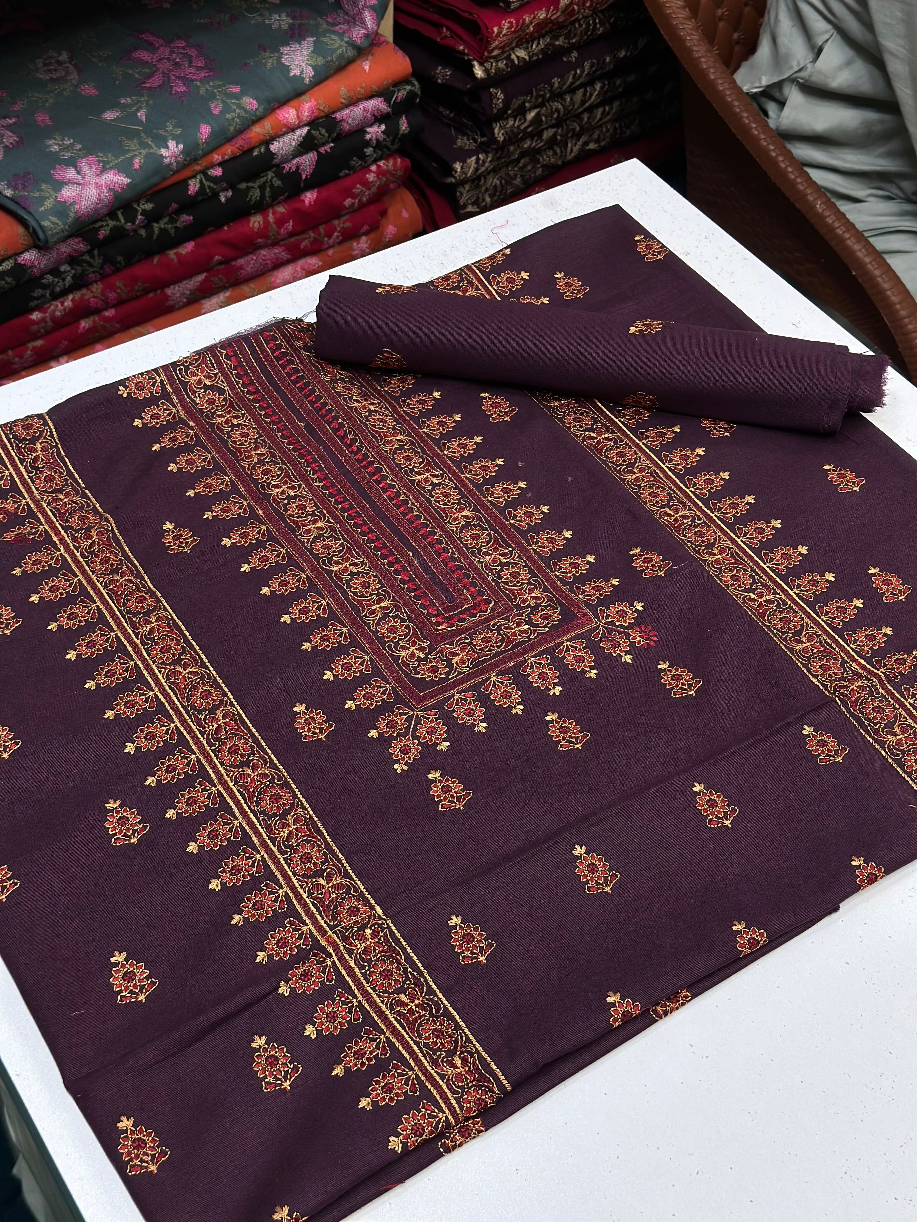 2pc Khaddar Embroidery